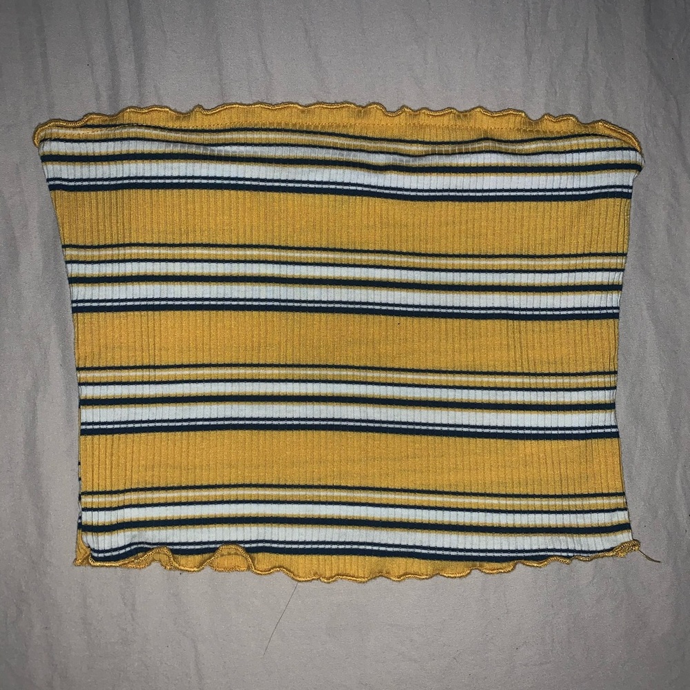 Yellow/white/black tube top